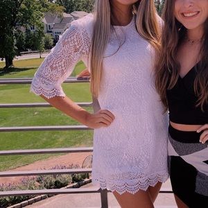 Whites short white lace long sleeve dress